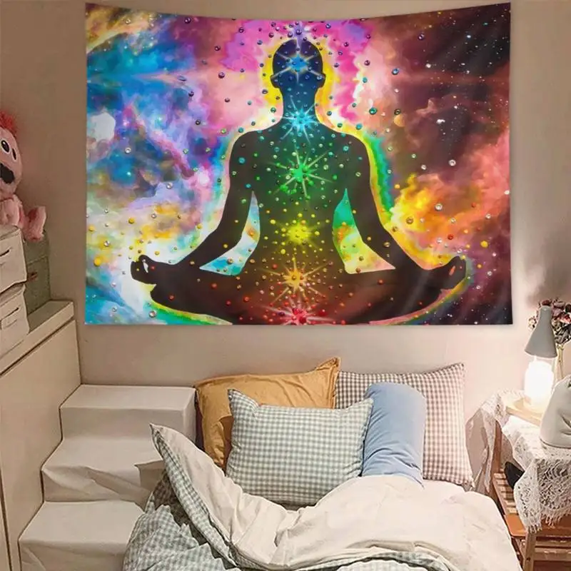 

Meditation Seven Chakra Japanese Tapestry Art Printing Cheap Hippie Wall Hanging Bohemian Wall Tapestries