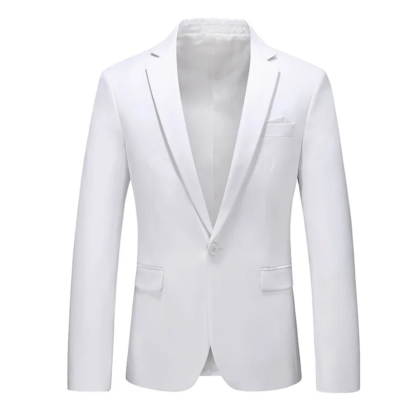 

Mens Classic White Jacket Blazer Business Casual Solid One Button Suit Blazer Slim Fit Party Dinner Wedding Grooms Costume Homme