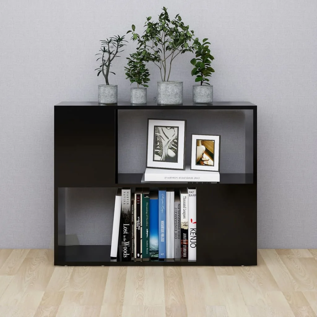 

Black TV cabinet 80x24x63 cm chglomerated