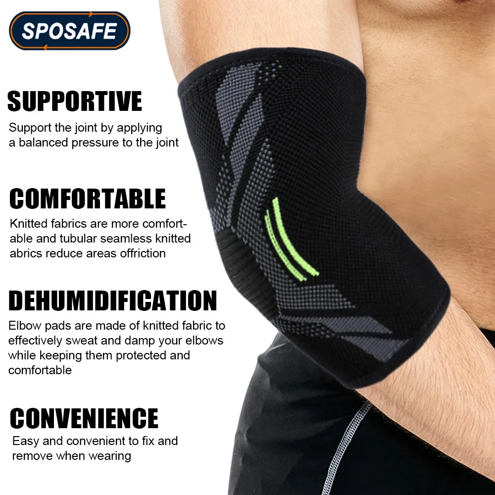 

1Pc Sports Knitted Elbow Sleeves Compression Support Brace Comfortable Breathable Warm Elbow Protection for Cycling Basketball
