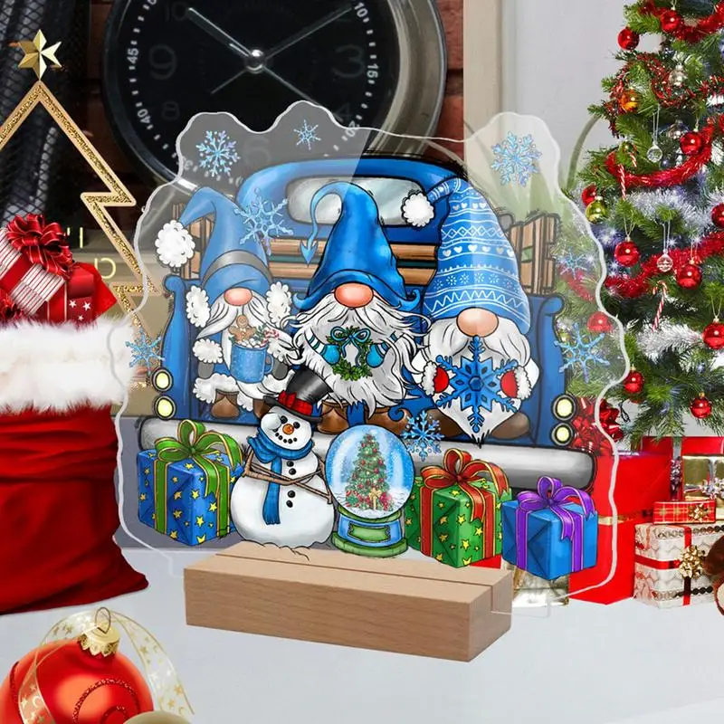 

Christmas Acrylic Tableware Ornaments 2D Christmas Elk Table Ornaments Gnome Dwarf Decoration for Children Christmas Gift