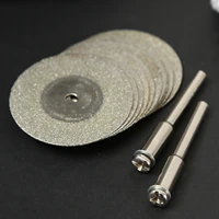 10pcsset 40mm diamond cutting discs 2 arbor shaft abrasive cut metal cutoff blade drill bit dremel accessories rotary tool