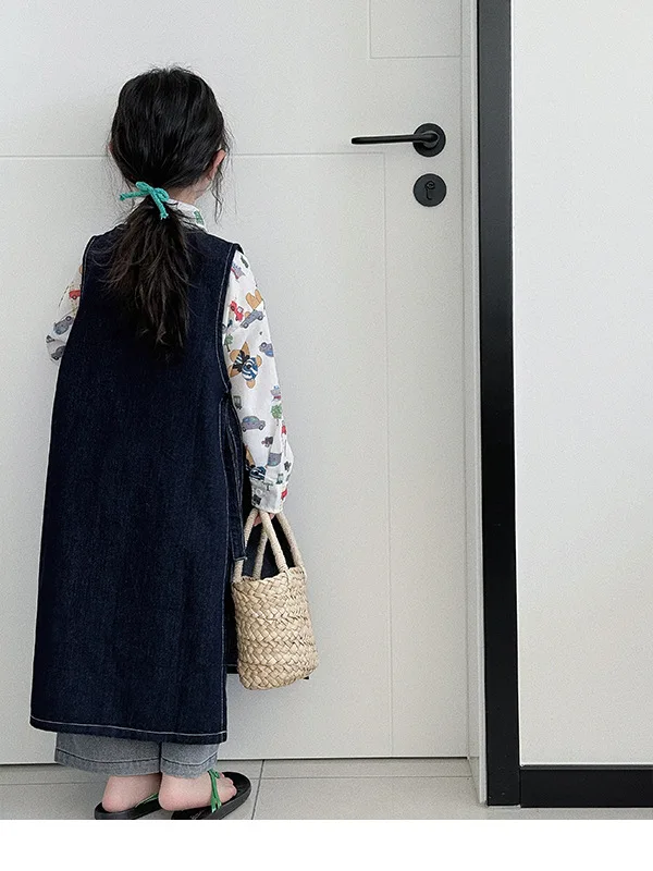 Платье для девочек ковбойские юбки детская джинсовая юбка Новинка весна-лето 2024