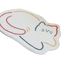 household doormat cashmere bathroom mat cartoon cute bear kitten carpet washed white fluffy doormat
