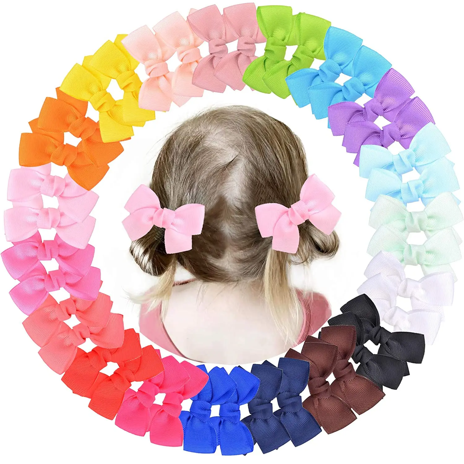

2Pcs/set Solid Color Bowknot Hair Clips For Cute Girls Boutique Bows Hairpins Handmade Barrettes Headwear Kids Hair Accessories