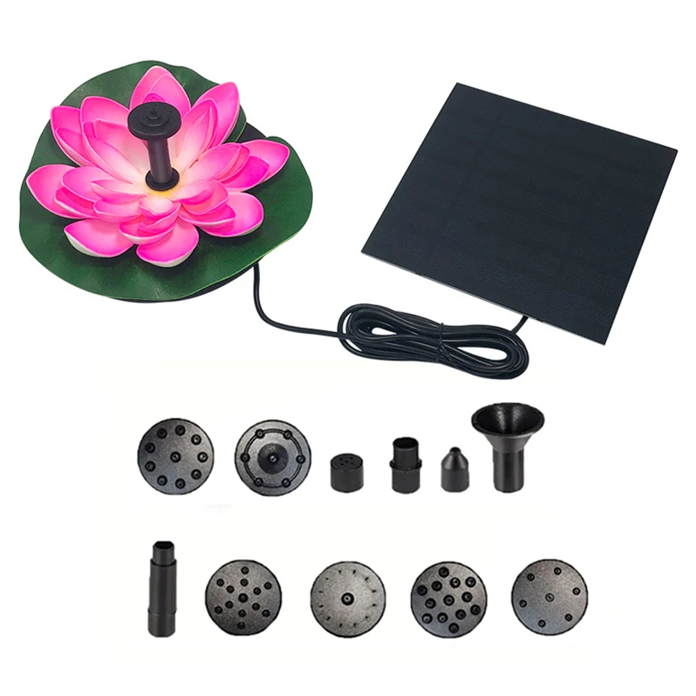 Плавающий Садовый Фонтан На Солнечной Энергии С Искусственными Цветами Лотоса