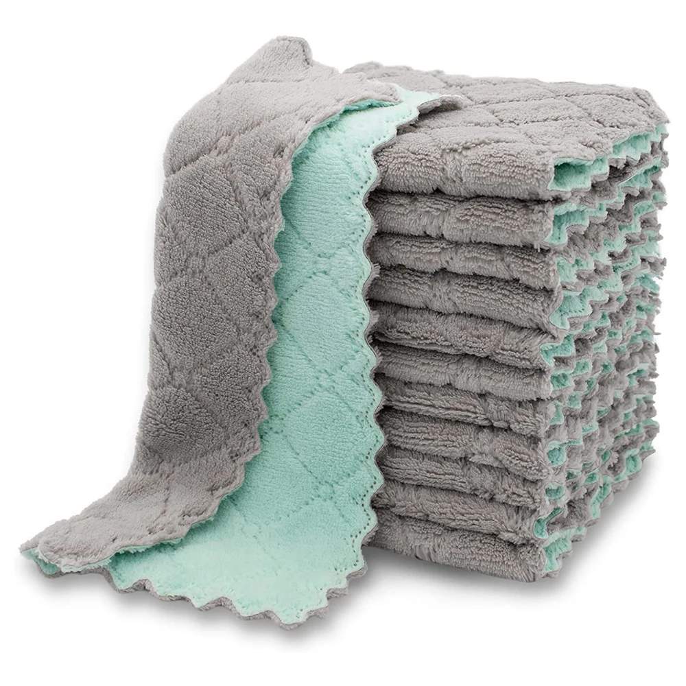 

10 шт., кухонные полотенца из кораллового бархата