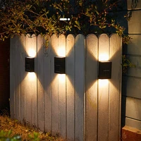 new 124 pcs outdoor solar wall lamps waterproof led solar landscape light for stair fence patio garden decorative street light