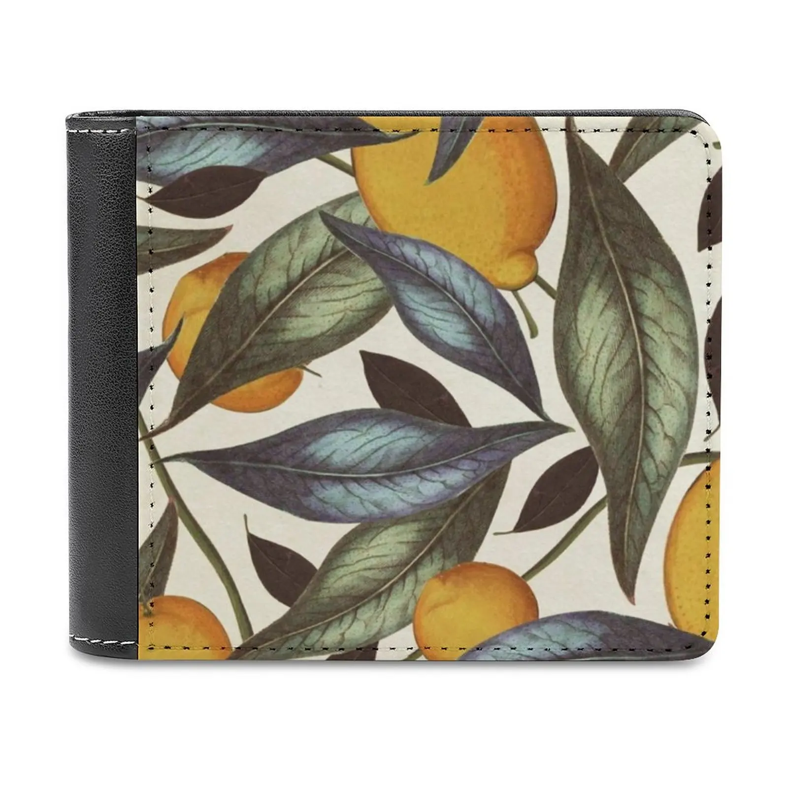 Dicky Bow-Julia Men's Wallet Pattern Leather Men's Short Wallet Multi-Card Wallet Fashion Purse Botanical Nature Vintage