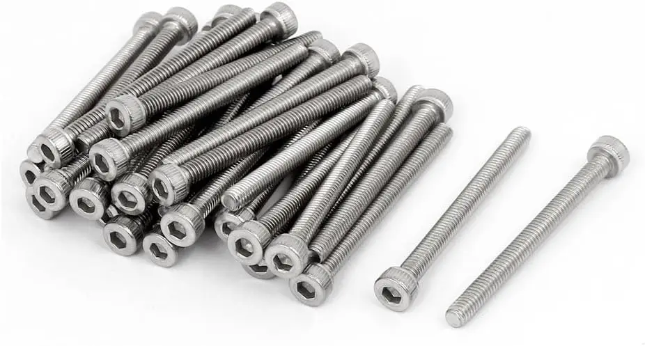 

M4x45mm Thread 304 Stainless Steel Hex Socket Head Cap Screw Bolt DIN912 35pcs