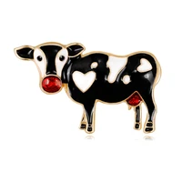 enamel cow brooches for women pin animal charming design jewelry high quality cartoon accessories gift