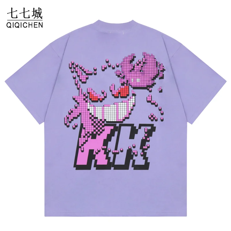 

Oversize T-Shirt Men Mosaic Abstract Pattern Street Harajuku Retro T Shirts Men Hip Hop Summer Short Sleeve Casual Tops Unisex