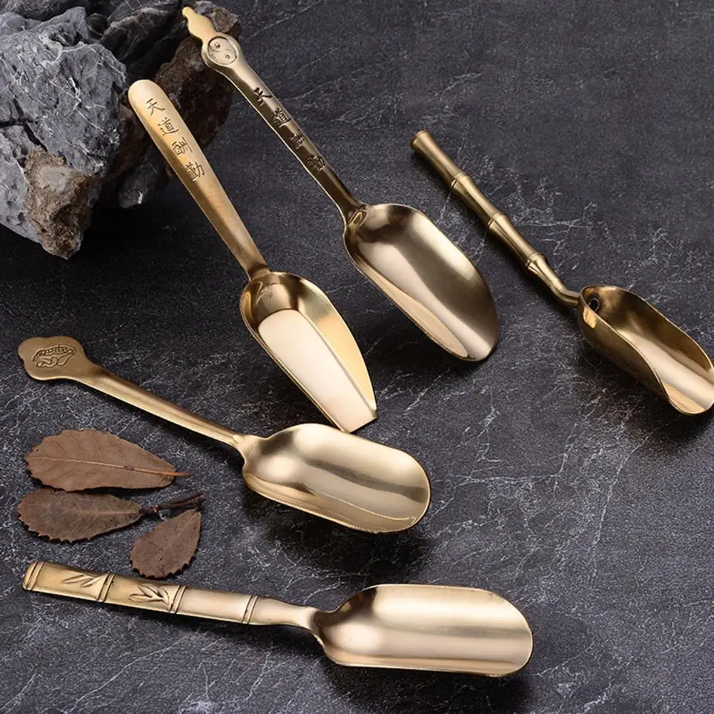

Brass Spoon Decorative Golden Heat-resistant Portable Scooping Sugar Coffee Scoop Teahouse Supplies Tea Spoon Coffee Shovel