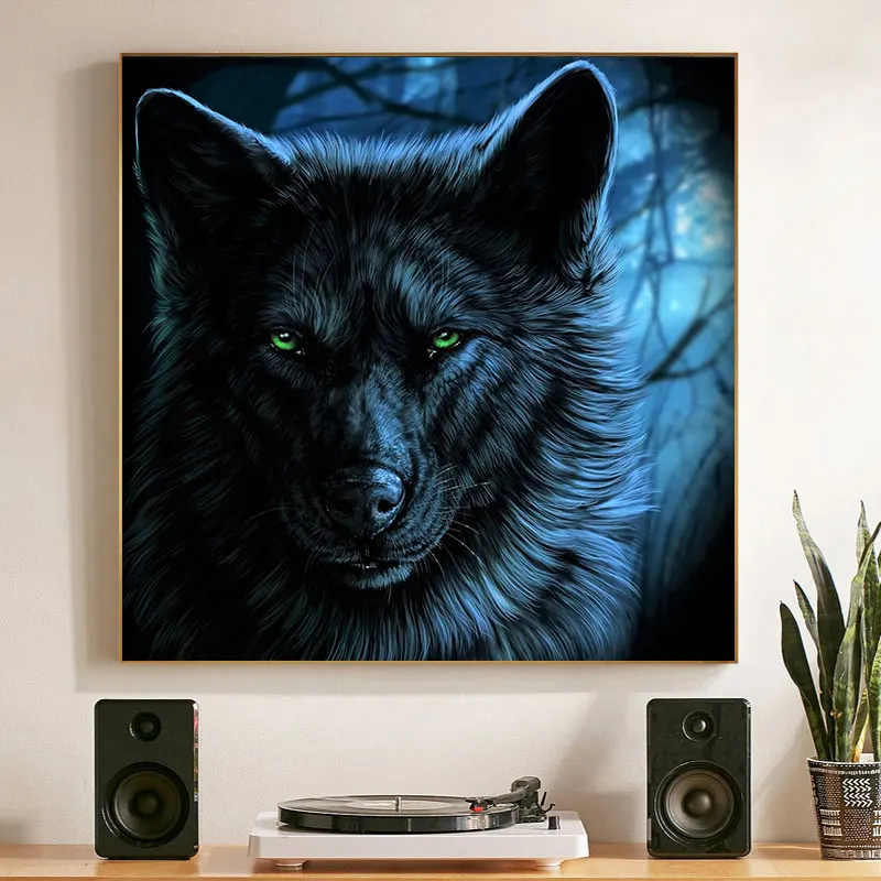 Абстрактная животная Настенная картина Волк Картина на холсте картины плакаты и