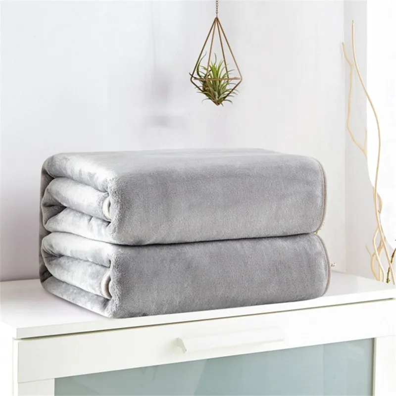 

MIDSUM Winter Flannel Blanket Fluffy Warm Soft Sofa Bed Cover Bedspread Solid Color Coral Fleece Plush Throw Blankets For Beds