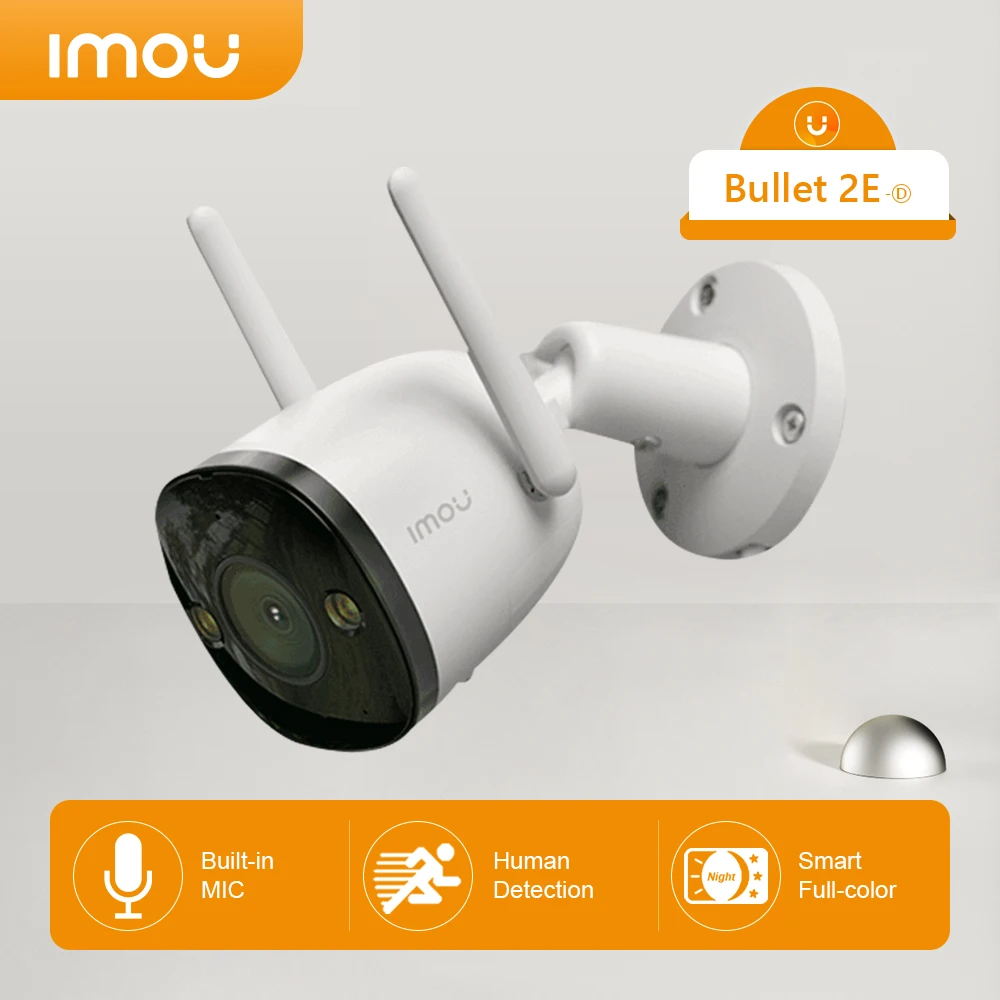 

Imou IP Camera Bullet 2E Wifi Cam Outdoor Full Color Night Vision Built-in Mic IP67 Weatherproof Built-in Hotspot