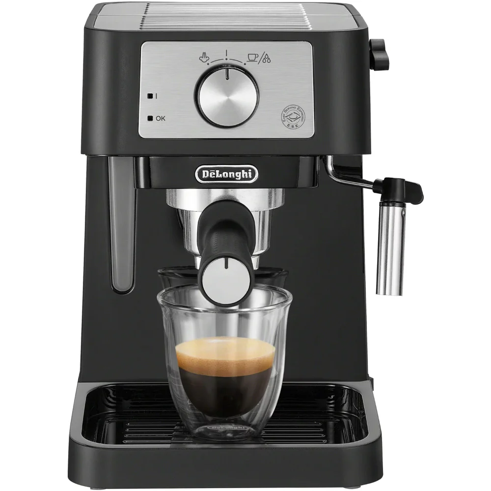 

Espresso Machine,15 bar pump,Manual Milk frother,Detachable drip tray with two-layer cup holder to accommodate higher cups