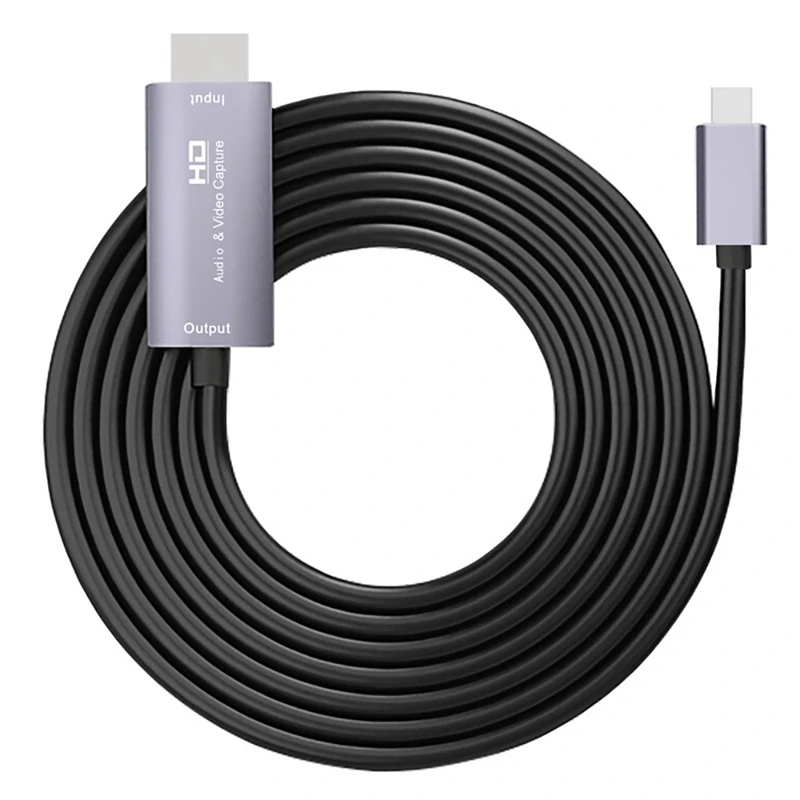 

HDMI-Compatible to TYPE-C HD Audio and Video Capture Card Game Live Capture OBS Software Capture Card with Cable 2M