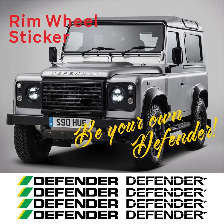 

4 Pcs Car Tires Alloy Rim Wheel Sticker Reflective Graphic Vinyl Decal For Land Rover Defender L663 90 110 130 Accessories 2022