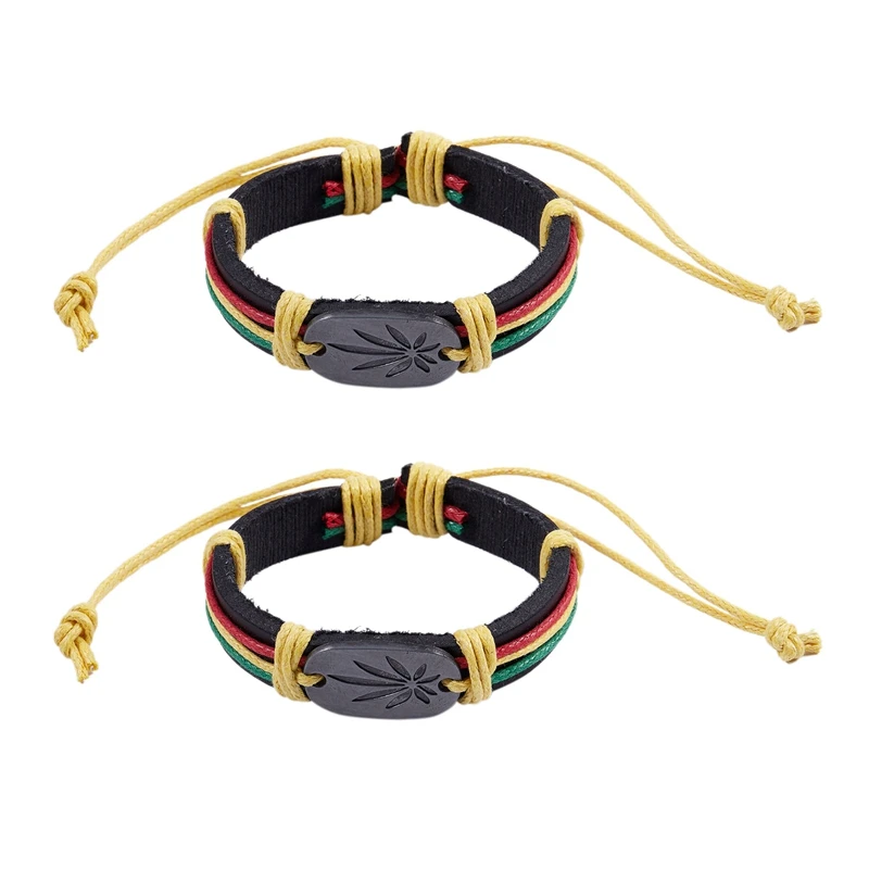 

2X кожаный браслет Rasta Jamaica Reggae