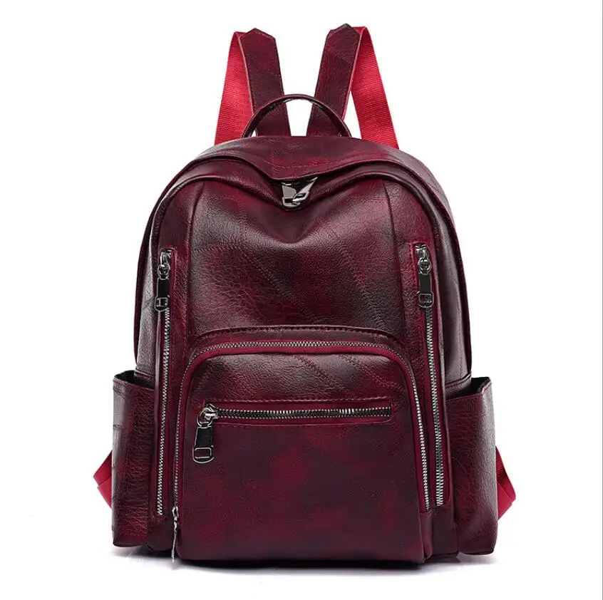 

2023 New Women PU Backpack Elegant Lady Shoulder Bag Rucksack