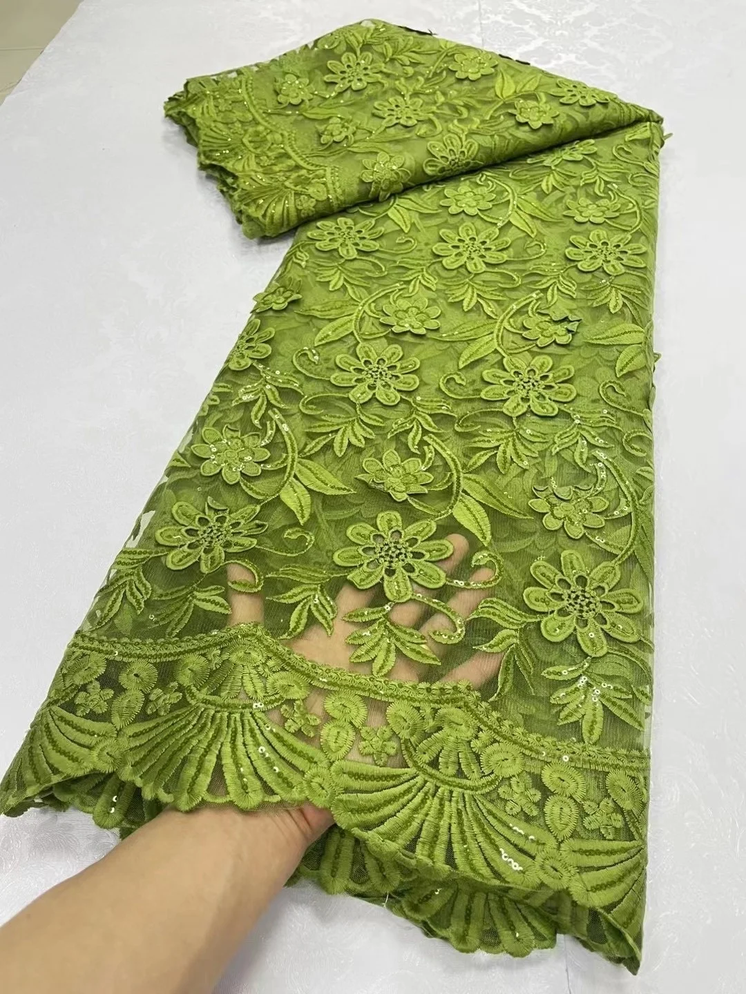 Лидер продаж африканская кружевная ткань с блестками высококачественное