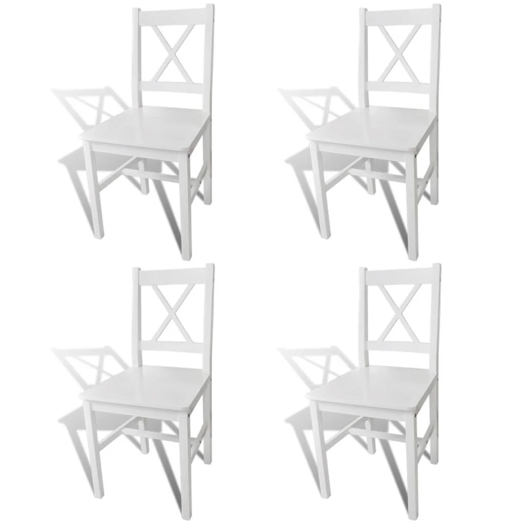 

Dining Chairs 4 pcs Wood White