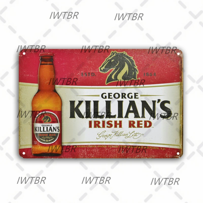 

Decor George Killian’S Irish Red Beer Metal Tin Logo Vintage Fun Poster Bar Room Coffee House Club Home Wall Art Decoration