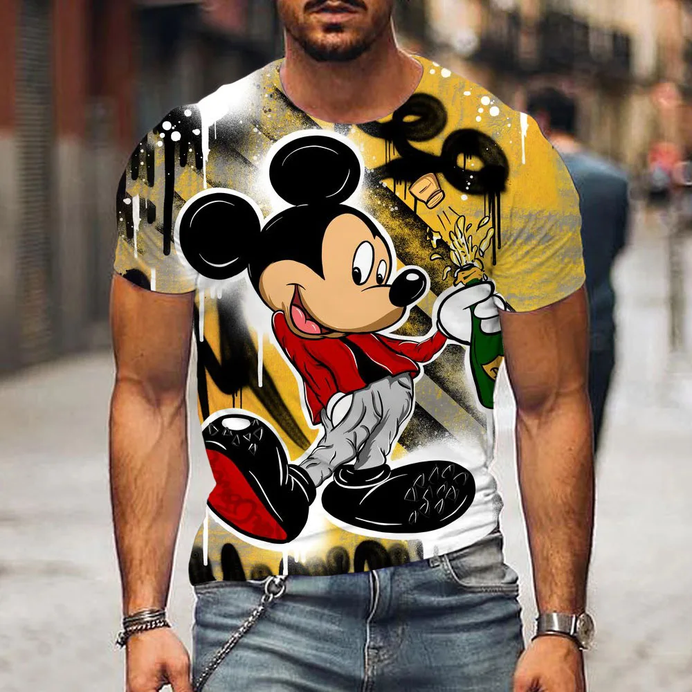 Футболки с Микки Маусом Диснея уличная одежда 3D принтом мультфильмов аниме для