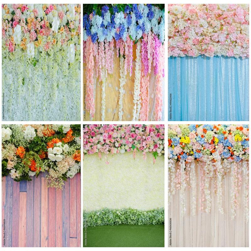 

SHUOZHIKE Art Fabric Photography Backdrops Prop Flower Wall Wood Floor Wedding Party Theme Photo Studio Background 22221 LLH-12
