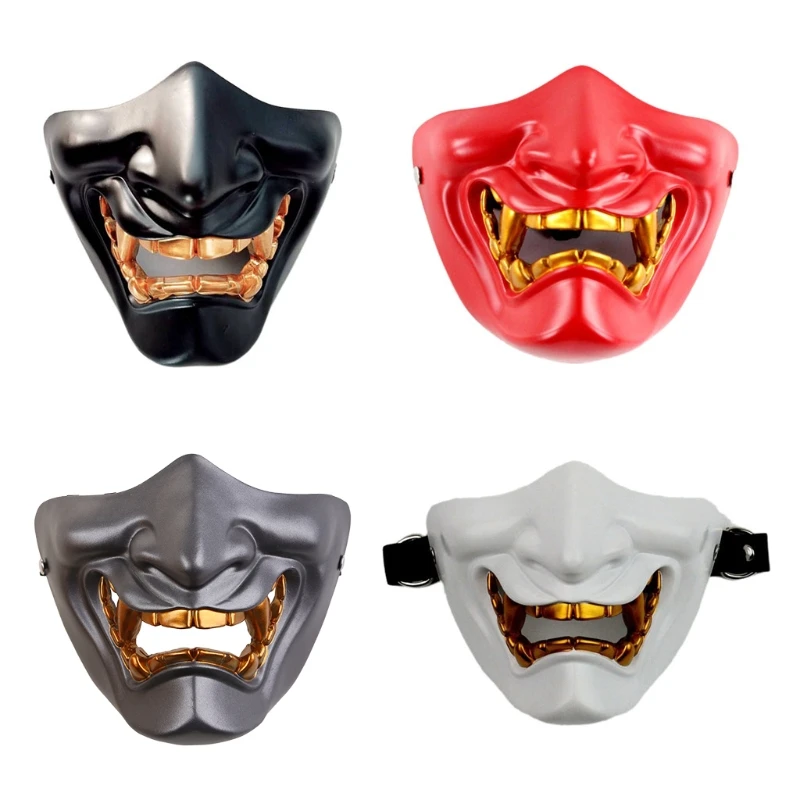 

Halloween Costume Cosplay Evil Samurai Half Cover Props Face Mask