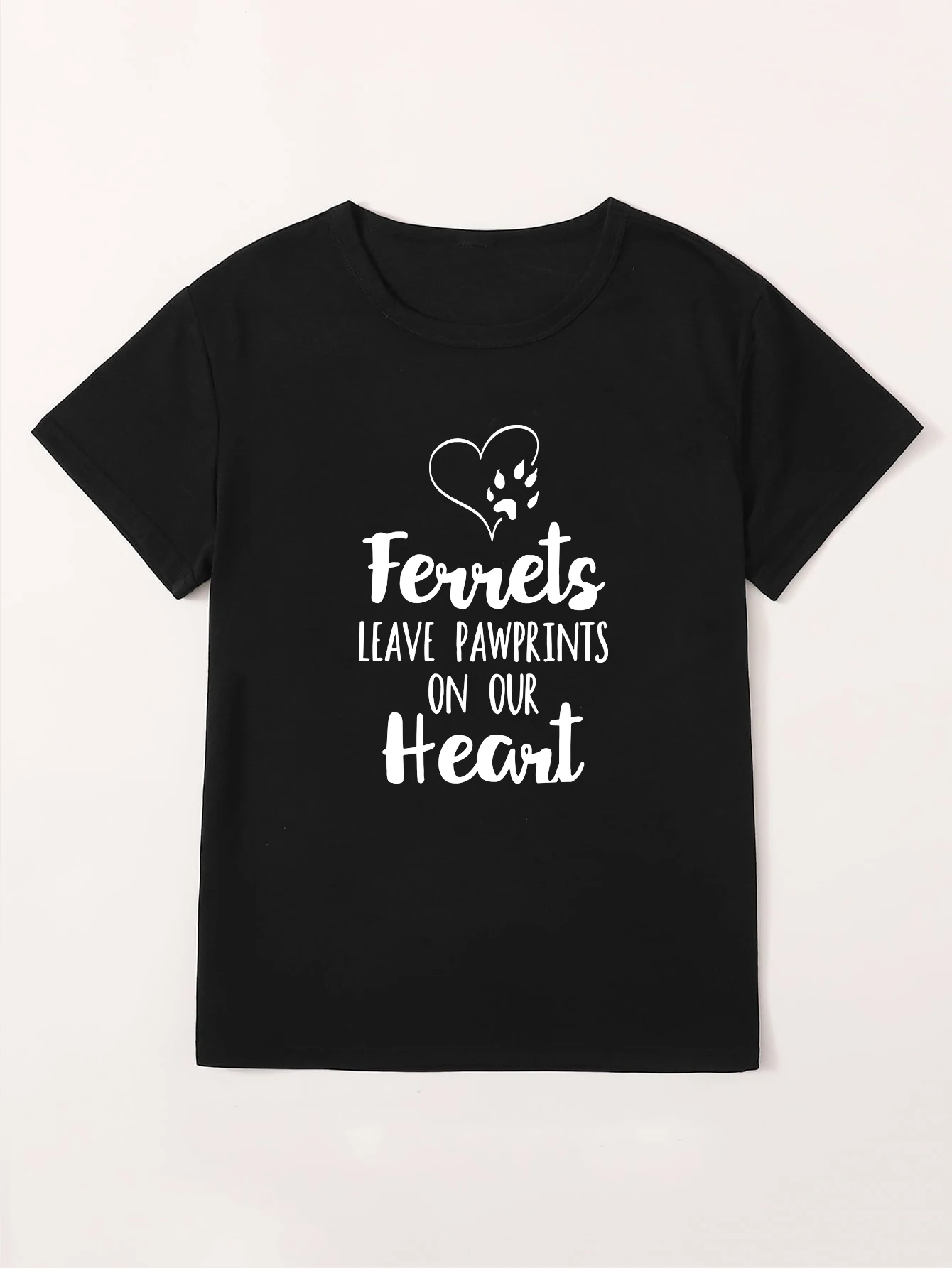 

Ferrets Women's Gothic Clothing Short Sleeve Tee Shirts Wang Aesthetic T-shirts Woman Summer 2022 Polera Zevity Free Shipping