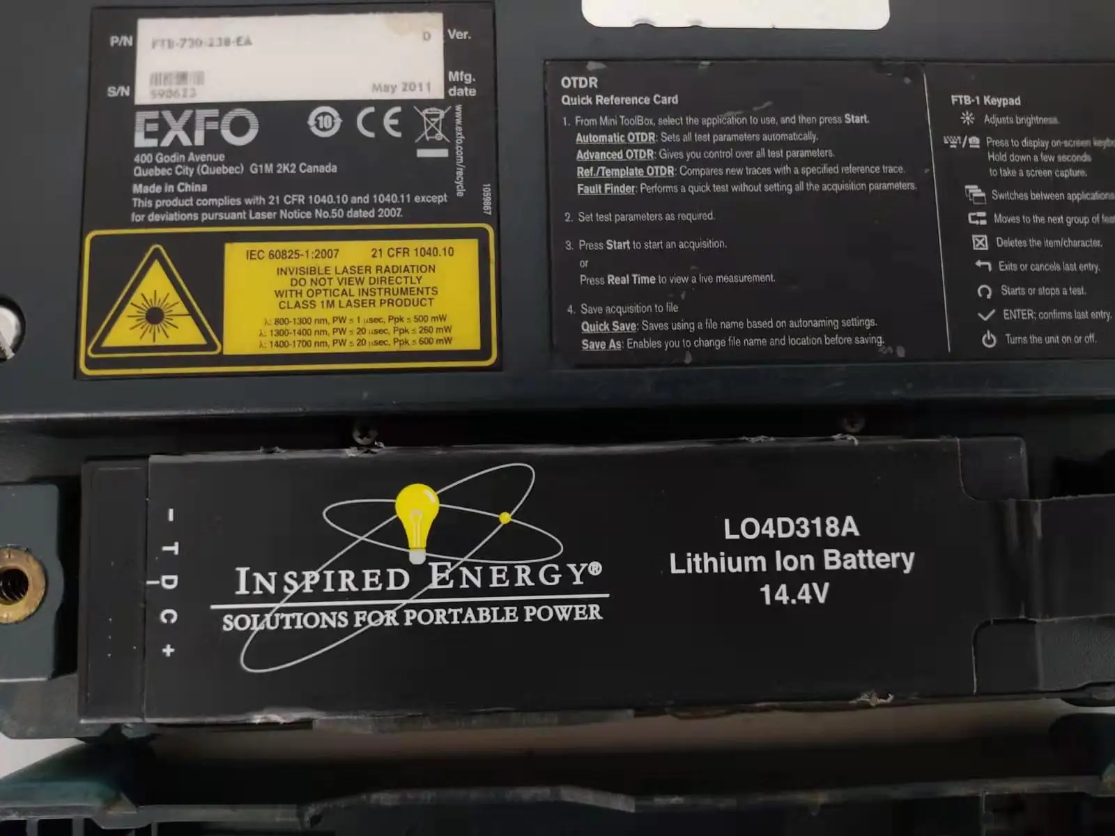 Original LO4D318A XW-EX009 Replacement Battery Made in China for EXFO FTB-1 OTDR Lithium Lon Battery