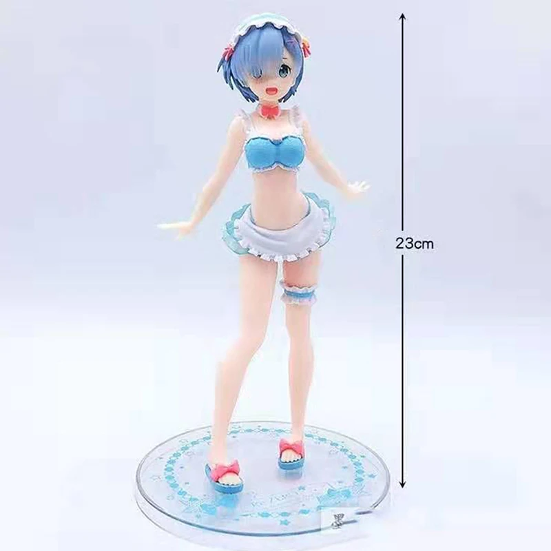 

23cm Anime Re:Life In A Different World From Zero Action Figure Swimsuit Maid Rem Sexy Girl PVC Collection Model Toys Kid Gift