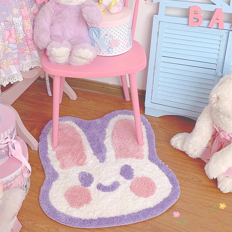 

Rabbit Kids Carpet Plush Room Decoration for Bedroom Cute Room Decor Kawaii Pink Decor Aesthetic Room Mat Ornaments