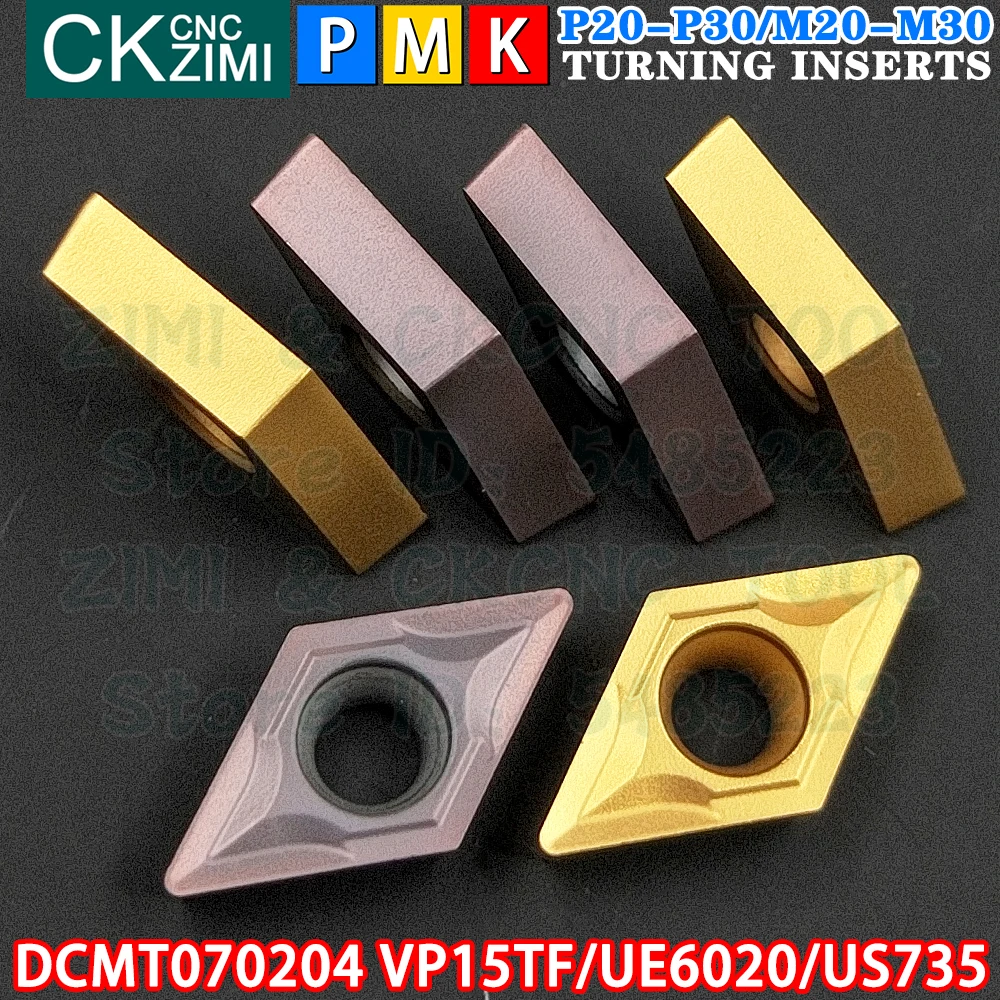 

DCMT070204 VP15TF DCMT070204 US735 DCMT070204 UE6020 Carbide Inserts External Turning Inserts Tools CNC Metal Lathe Cutter Tools