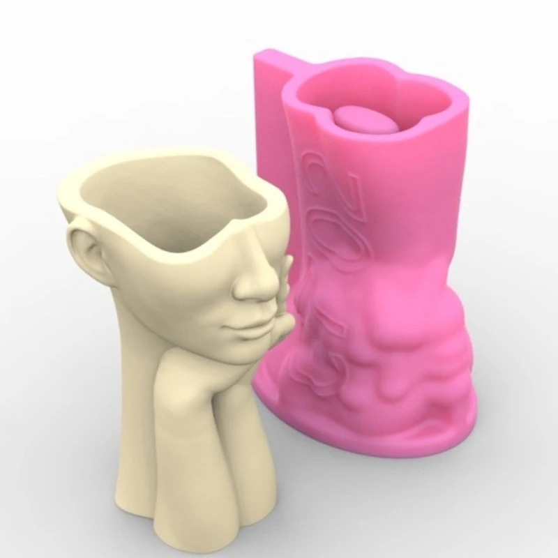 Форма для сочных цветочных горшков абстрактное лицо держатель ручки силиконовая