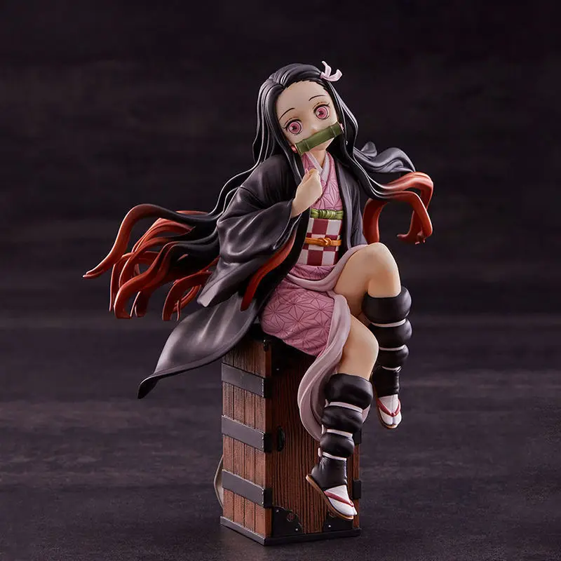 

15CM Anime Demon Slayer Kamado Nezuko Sitting Model Statue Doll PVC Figure Box Desktop Collection Decoration Kids Toy Gift