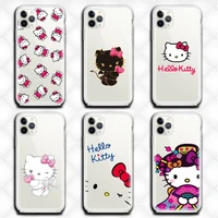 cute hello kitty phone case clear for iphone 13 12 11 pro max mini xs 8 7 plus x se 2020 xr cover