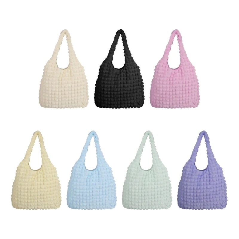

M6CC Fashion Pleated Cloud Bag Shoulder Bags Tote Handbag Underarm Bag Quilted Winter Versatile Bags for Women Girls