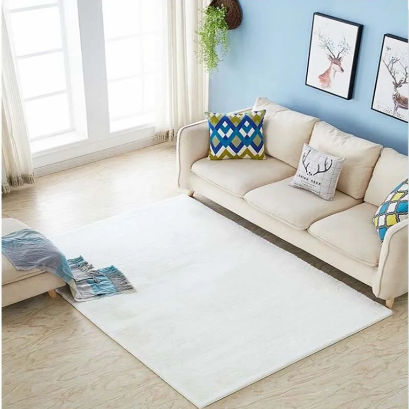 

LUOLAL Spot White Imitation Rabbit Fur Rug Living Room Coffee Table Wholesale Bedroom Bedside Blanket Bay Window Mat Home Carpet
