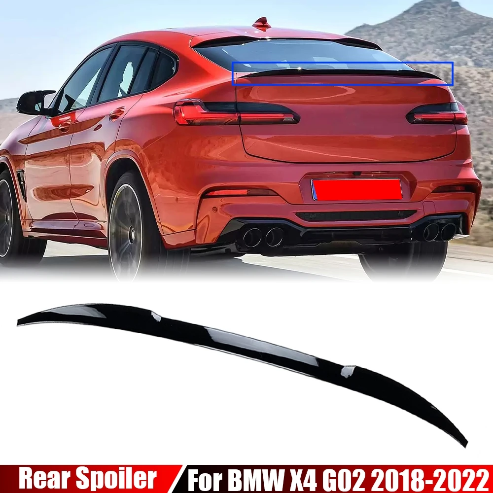 Car Rear Trunk Spoiler Wing ABS Tail Trunk Lip For BMW X4 G02 2018 2019 2020 2021 2022 Rear Spoiler Wing Lip Extension