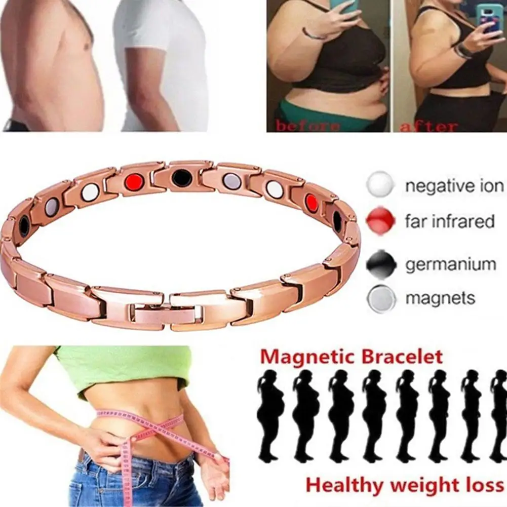 

Energy Magnetic Therapy Bracelet For Men Women Slimming Weight Loss Anti-Fatigue Healing Bracelets Hematite Beads Stretch Bangle