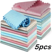 5pcs fishscale microfiber cleaning cloth multifunctional dish towels reusable lint free oil wiping kitchen cleaning rugs gadgets
