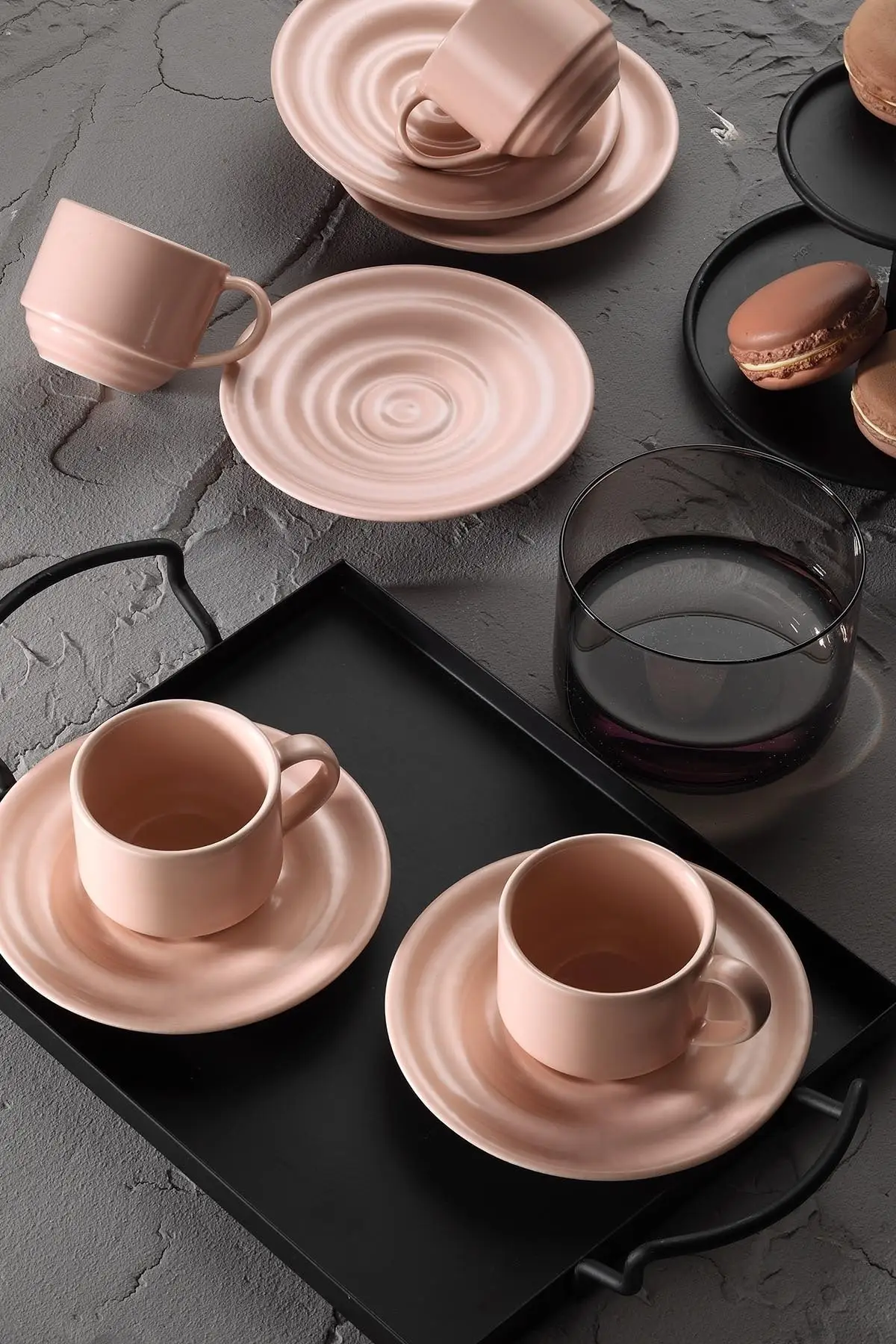 

New Tuvana Coffee Set Pink Cups Tea and Presentation Dinnerware & Kitchen Home Furniture