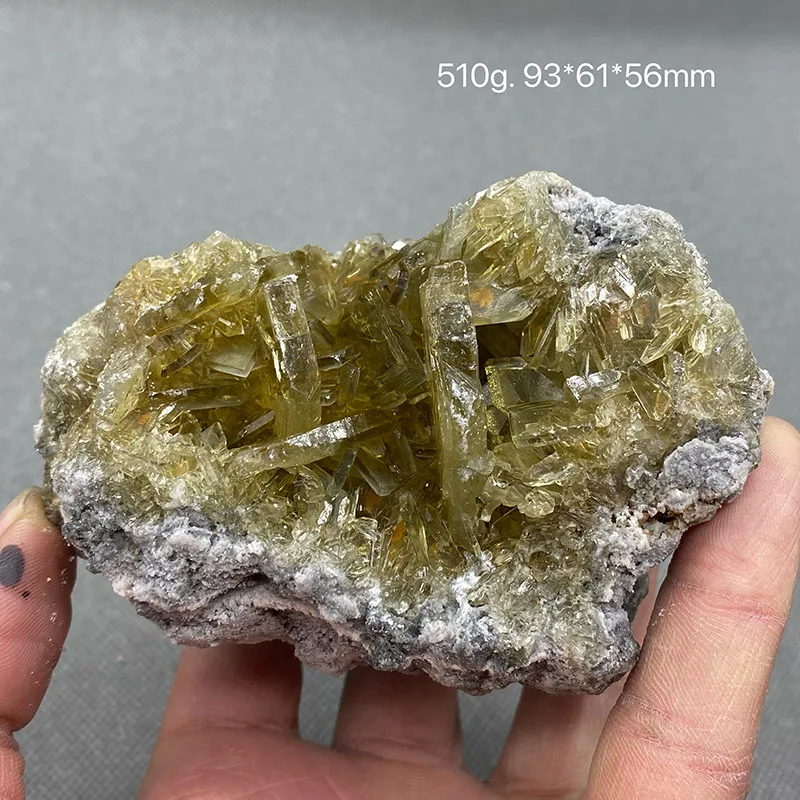 

100% natural orange barite original ore crystal quartz specimen