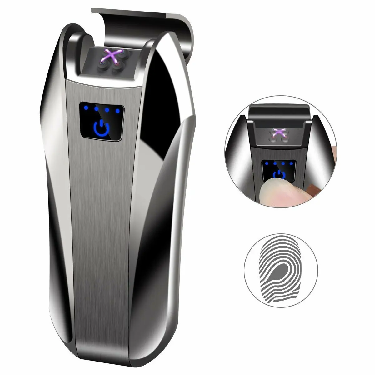 

Electric Lighter USB Rechargeable Double Dual Arc Windproof Flameless No Gas UK