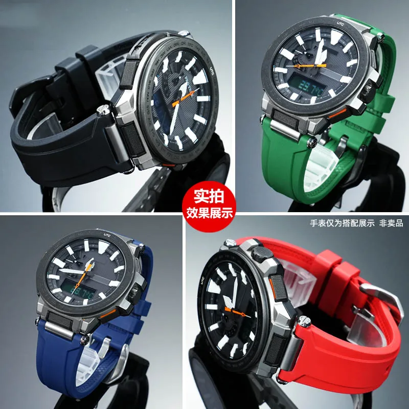 Фото Резиновый силиконовый ремешок для Casio PRO TREK PRX-8000T/YT Mountaineering Series WatchBand-водонепроницаемые мужские аксессуары для часов №3