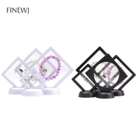 3d floating picture frame jewelry display shadow box stand rack coin ring pendant holder protection gems stone presentation case