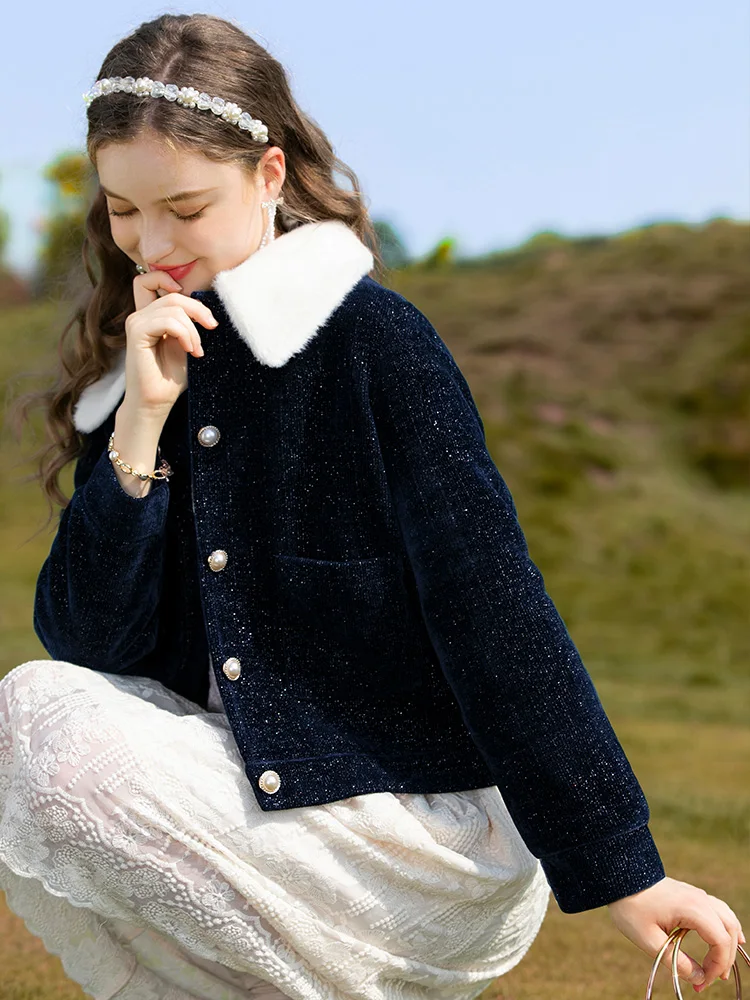 I BELIEVE YOU Chic Parkas for Women 2022 Autumn Patchwork Polo Collar Quilted Coats Temperament Winter Female Jackets 2224184769